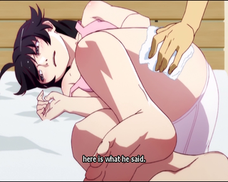 So Koyomi towel-dries the sweat off his partially dressed sister’s back, abdomen and thighs. Wait... what?